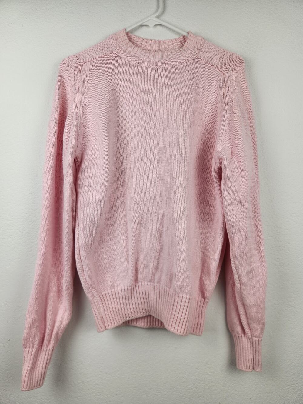 Vintage Saks Fifth Avenue Pink Sweater Women Medium Crew Neck